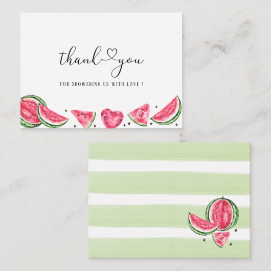 水彩エレガントメロンの赤ん感謝していだけ ノートカード (正面/裏面)