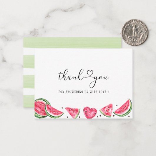 水彩エレガントメロンの赤ん感謝していだけ ノートカード (正面/裏面インサイチュ)