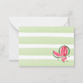 水彩エレガントメロンの赤ん感謝していだけ ノートカード (裏面)