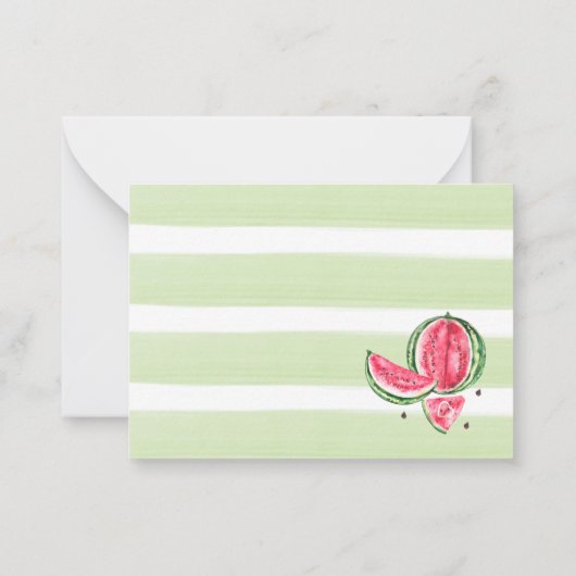 水彩エレガントメロンの赤ん感謝していだけ ノートカード (裏面)