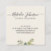 水彩エレガントリース書道ロゴ スクエア名刺 (裏面)