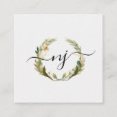 水彩エレガントリース書道ロゴ スクエア名刺 (正面)