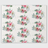 水彩エレガントヴィンテージランタンクリスマスツリー ラッピングペーパー (フラット)