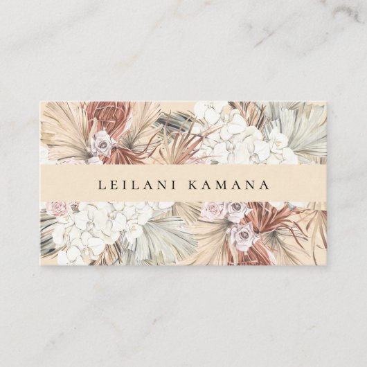 水彩エレガント乾燥ボホシャンパン 名刺 (正面)