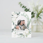 水彩エレガント冬のフローラフォトホリデー ポストカード (スタンド正面)