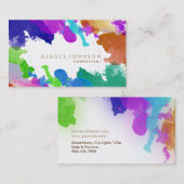 水彩エレガント抽象芸術数々の色 名刺 (正面/裏面)