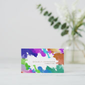 水彩エレガント抽象芸術数々の色 名刺 (スタンド正面)