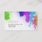 水彩エレガント抽象芸術数々の色 名刺 (裏面)