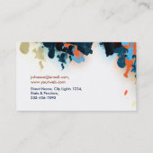 水彩エレガント抽象芸術数々の色 名刺 (裏面)