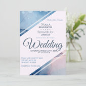 *~*水彩エレガント抽象芸術AR17結婚s 招待状 (スタンド正面)