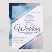 *~*水彩エレガント抽象芸術AR17結婚s 招待状 (正面/裏面)