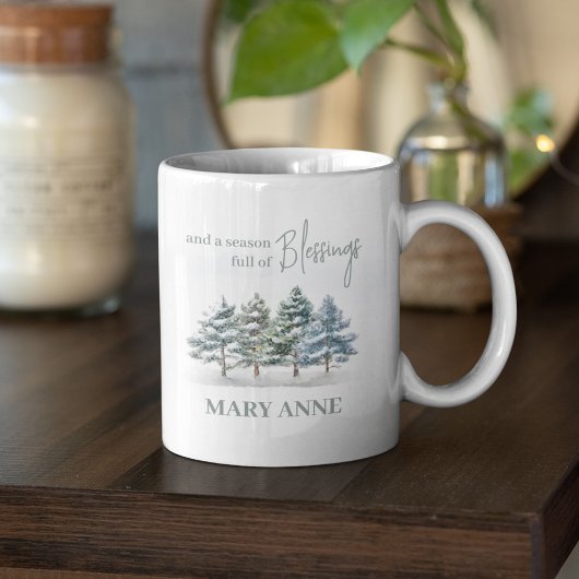 水彩エレガント林パーソナライズされた コーヒーマグカップ