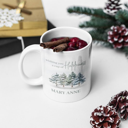 水彩エレガント林パーソナライズされた コーヒーマグカップ