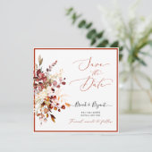 水彩エレガント秋素朴ガムeucalyptus 招待状 (スタンド正面)