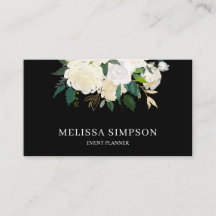 水彩エレガント緑と白い花