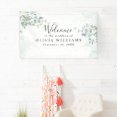 水彩エレガント緑 横断幕 (インサイチュ)