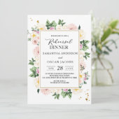 水彩エレガント美しいフローラ枠 招待状 (スタンド正面)