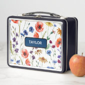 水彩エレガント花模様 メタルランチボックス (インサイチュ)