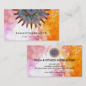 水彩エレガント蓮の花のロゴヨガ 名刺 (正面/裏面)