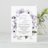 水彩エレガント薄紫花ブライダルシャワー 招待状 (スタンド正面)