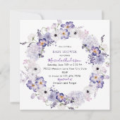 水彩エレガント薄紫花赤ちゃん シーズンカード (正面)