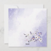 水彩エレガント薄紫花赤ちゃん シーズンカード (裏面)