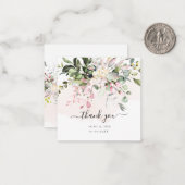 水彩エレガント赤面ピンクガムユーカリ ノートカード (正面/裏面インサイチュ)