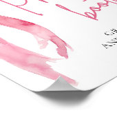 水彩エレガント赤面ピンクボウ写真ブースサイン ポスター (角)