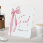 水彩エレガント赤面ピンクボウ食品の看板 台座サイン (インサイチュ)