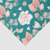 水彩エレガント赤面ピンク花柄 薄葉紙 (詳細)