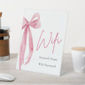 水彩エレガント赤面モダンピンクボウWifiサイン 台座サイン (インサイチュ)