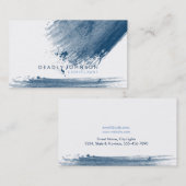 水彩エレガント(ばちゃばちゃ)跳ねるブシンプルルー 名刺 (正面/裏面)