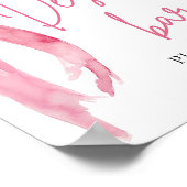 水彩エレガント ブッシュピンク ボウ 結婚式 デザートバー サイン (角)