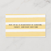 水彩エレファントイエローストライプベビーレジストリ 名刺 (裏面)