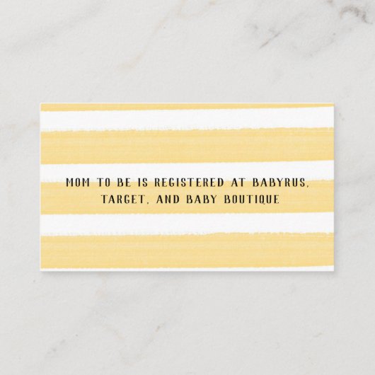 水彩エレファントイエローストライプベビーレジストリ 名刺 (裏面)