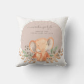 水彩エレファントサファリベイビーシャワー クッション (裏面)