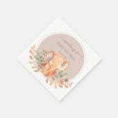 水彩エレファントサファリベイビーシャワー スタンダードカクテルナプキン (角)