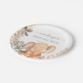 水彩エレファントサファリベイビーシャワー ペーパープレート (アングル)