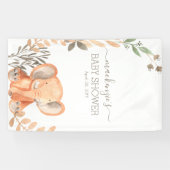 水彩エレファントサファリベイビーシャワー 横断幕 (横)