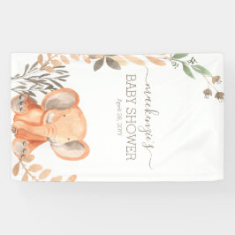 水彩エレファントサファリベイビーシャワー 横断幕