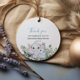 水彩エレファントサンキューメッセージカード フェイバータグ