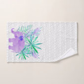 水彩エレファントジャングルトロピカルカスタマイズ バスタオルセット (ハンドタオル)