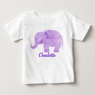水彩エレファントスポットプリントカスタマイズ ベビーTシャツ