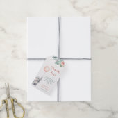 水彩エレファントピンクフローラガールベビーシャワー ギフトタグ (より糸付き)