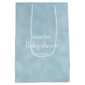 水彩エレファントボーイブルーベビーシャワー優先バッグ ミディアムペーパーバッグ (裏面)