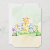 水彩エレファント&フレンズ赤ちゃんシャワー 招待状 (裏面)