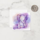 水彩エレファント(金ゴールド付フェイク) | ノートカード (正面/裏面インサイチュ)