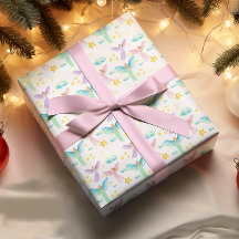 水彩エンジェルスクリスマスギフトラッピング紙