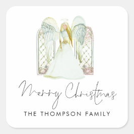 水彩エンジェルメリークリスマススクリプト スクエアシール