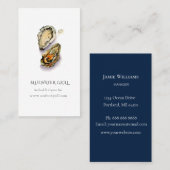 水彩オイスターシェフ、レストラン名刺 名刺 (正面/裏面)